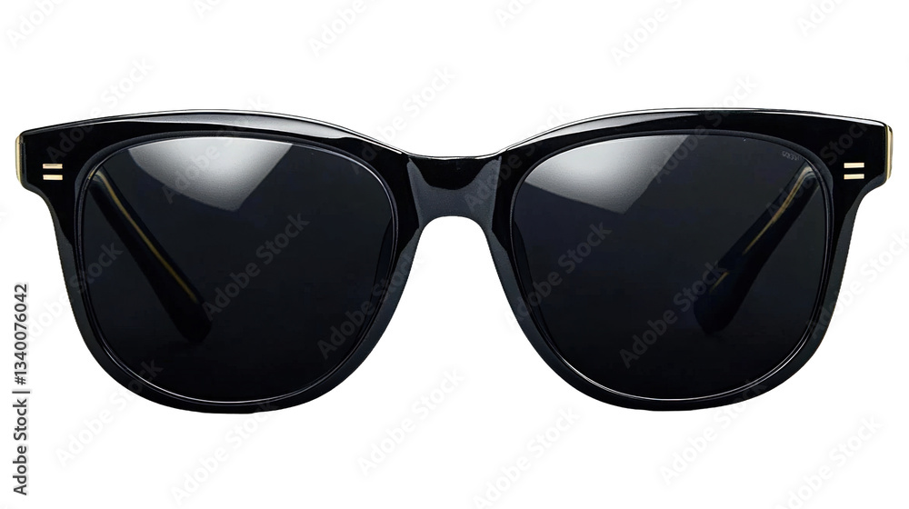 A pair of sunglasses with a gold frame A pair of sunglasses with a gold frame