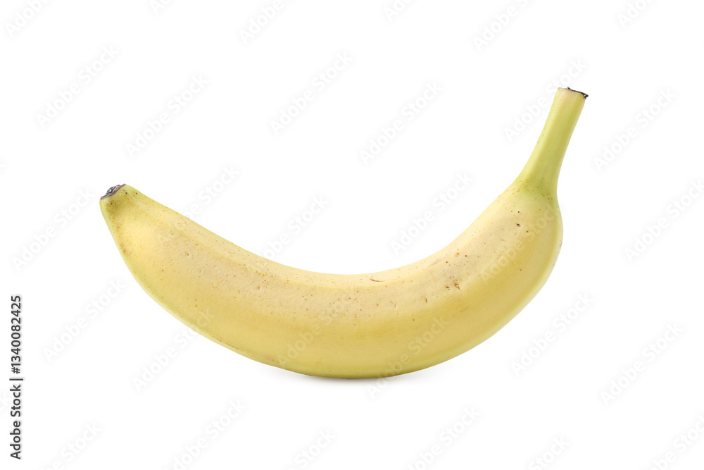 One whole ripe banana isolated on white One whole ripe banana isolated on white