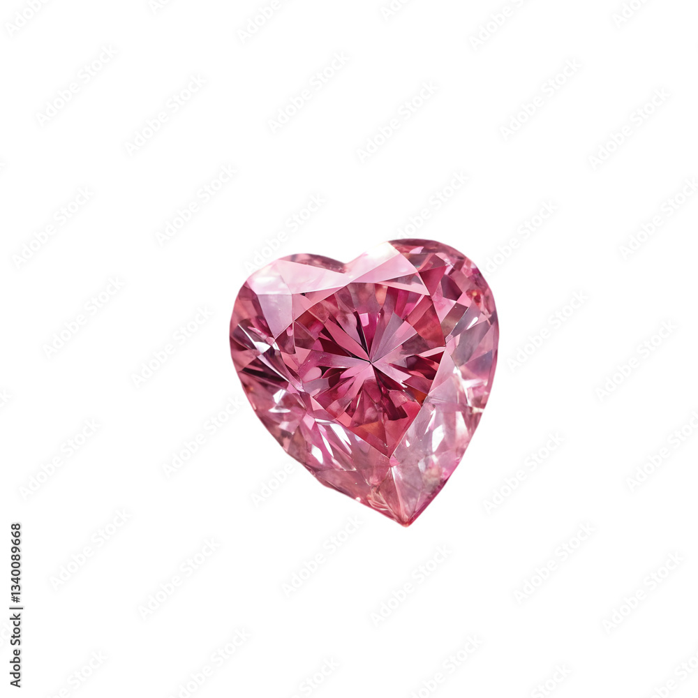 Pink Heart Diamond: Luxury Gem isolated on transparent background Pink Heart Diamond: Luxury Gem isolated on transparent background