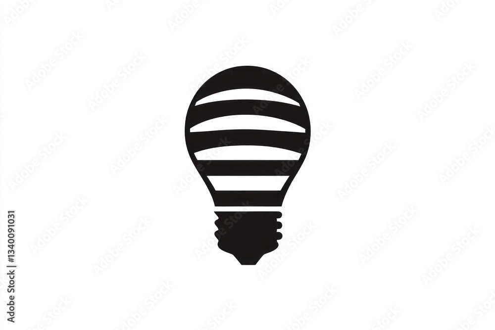 Obraz premium Light bulb icon in solid black on white
