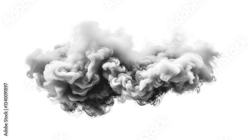 abstract smoke dust image white gray black art / Transparent material optimized primarily for compositing on white backgrounds