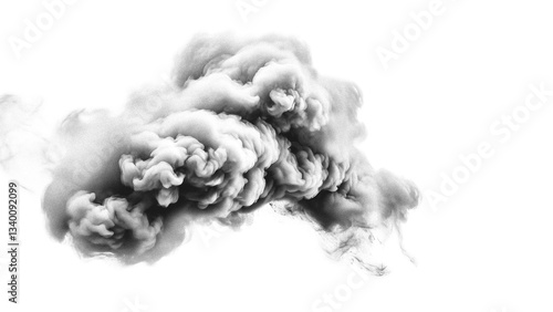abstract smoke dust image white gray black art / Transparent material optimized primarily for compositing on white backgrounds