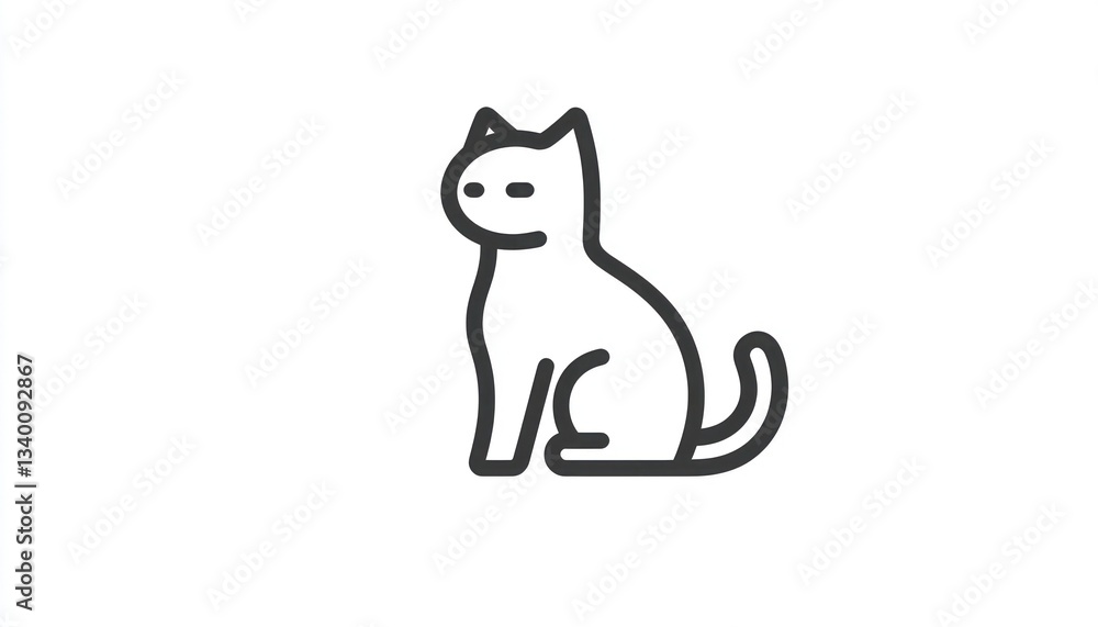 Fototapeta premium Pictogram a cat, solid black on white