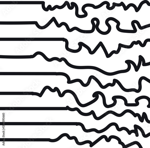 A striped wavy texture where the lines are straight at first and then become distorted.