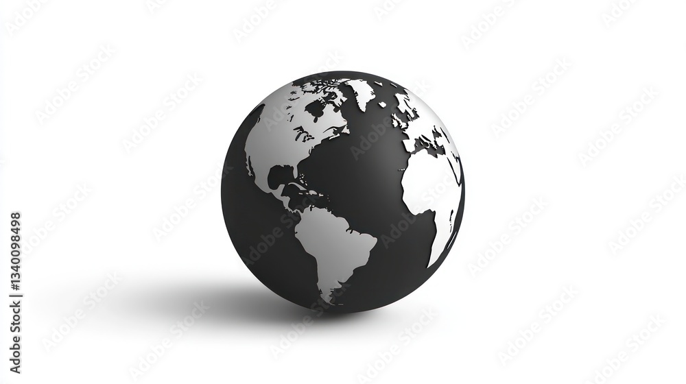 Solid black globe icon on white background. Suitable for travel and global business themes Solid black globe icon on white background. Suitable for travel and global business themes