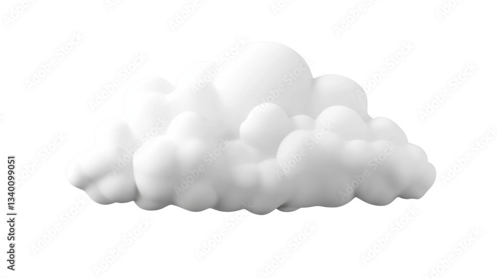 White 3d cloud floating on transparent background White 3d cloud floating on transparent background