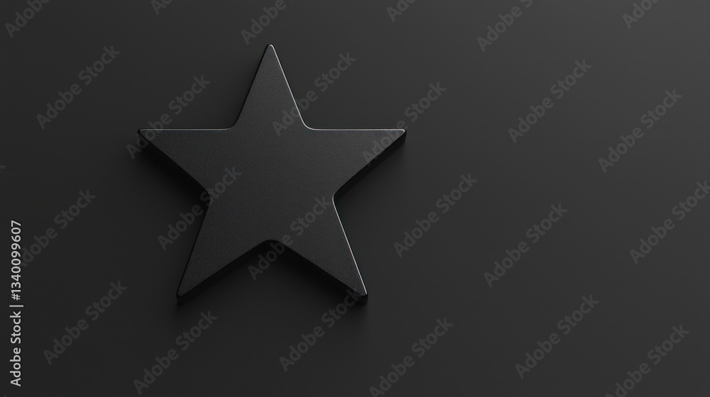 Fototapeta premium Solid black star icon, perfect for rating or achievement visuals