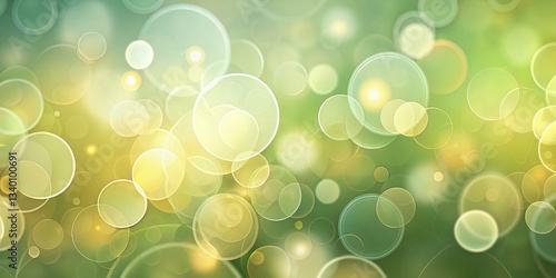 Ethereal Abstract Background: Soft Overlapping Circles in Muted Yellow, Sage Green & Cream
