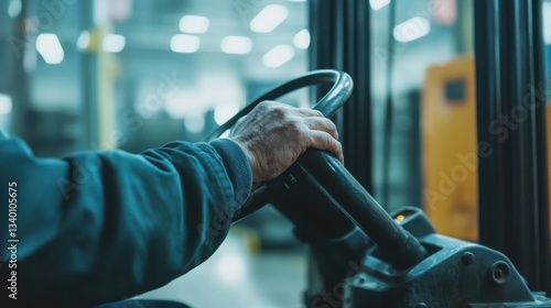 A close up image of a person driving the vehicle