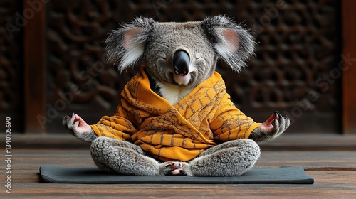 Koala in meditation pose