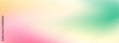 Green and pink smooth gradient. Springtime color blur background. Summer mood pastel blurred gradient backdrop. Soft abstract theme wallpaper for poster, banner, design template, presentation. Vector