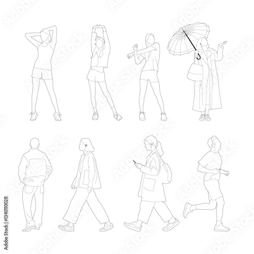 People in Motion – Minimalist Illustration