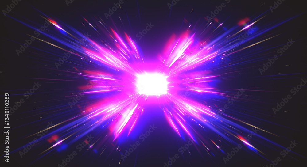 Colorful Energy Burst, Abstract Space Explosion, Glowing Light Rays Colorful Energy Burst, Abstract Space Explosion, Glowing Light Rays