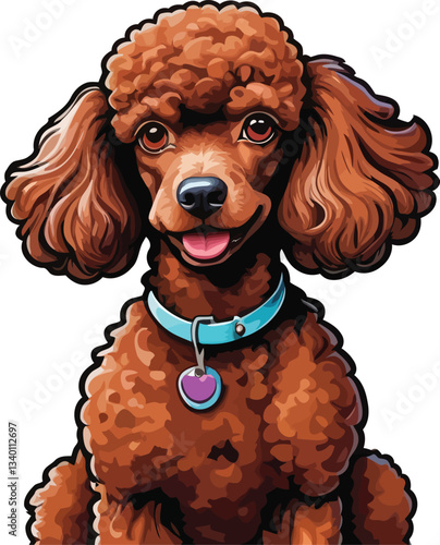 Trendy Black & Red Poodle Dog Clipart Set, Ideal for Sublimation, Prints & Crafts