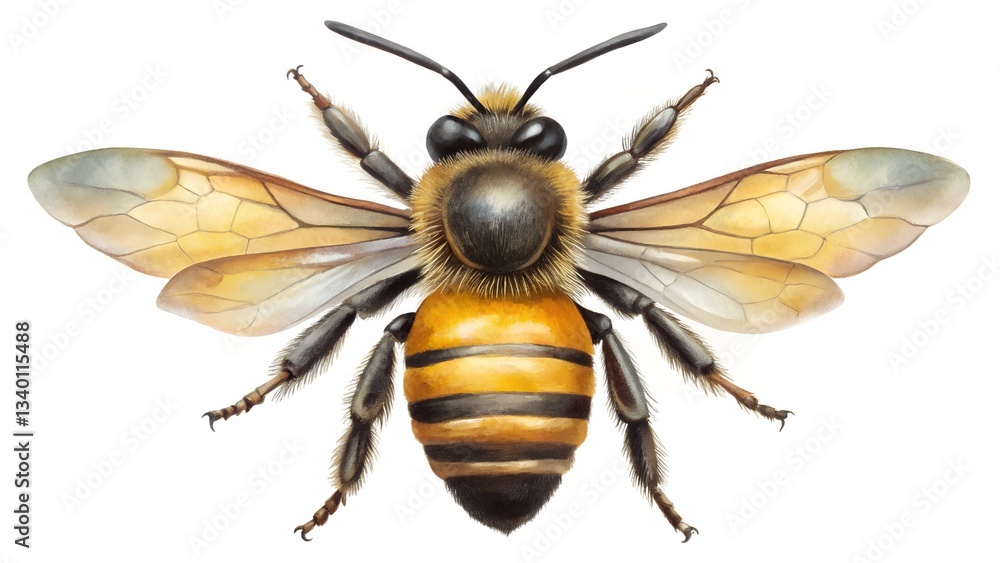 Fototapeta premium illustration of a bee on white background