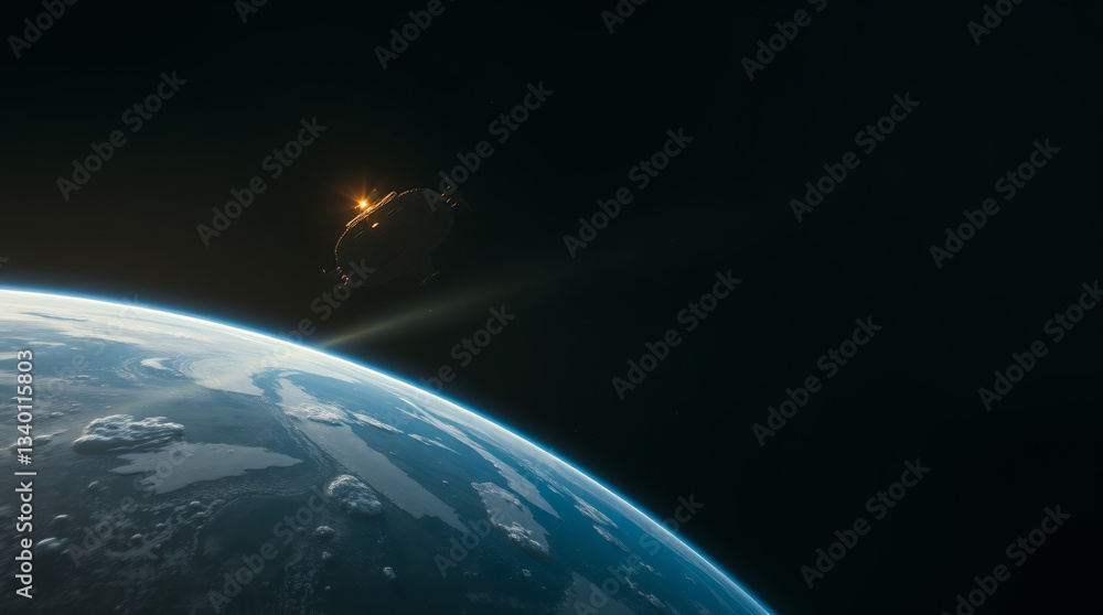 Fototapeta premium Planet earth from the space at night . 3d render, silhouette, with white tone