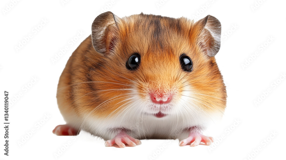 A small hamster with a cute face and a pink nose A small hamster with a cute face and a pink nose