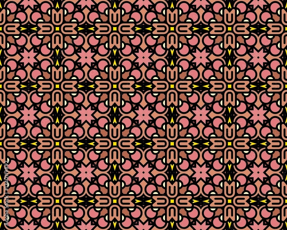 Oriental ethnic geometric seamless Tile pattern made with various traditional elements style design Oriental ethnic geometric seamless Tile pattern made with various traditional elements style design