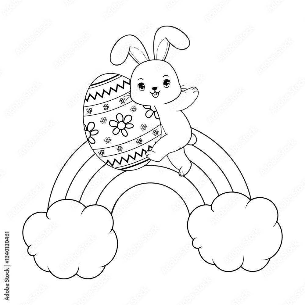 Easter coloring page with bunny Easter coloring page with bunny