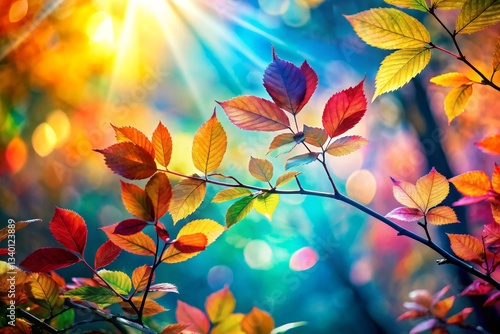 Wallpaper Mural Vibrant Autumn Leaves with Sunlight Torontodigital.ca