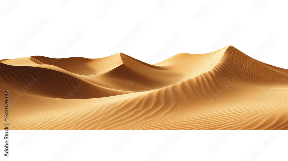 A desert landscape with sand dunes and a horizon A desert landscape with sand dunes and a horizon