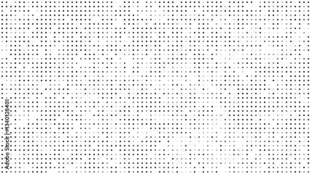 white halftone randomly dotted animation, texture overlay for retro vintage effect, point art pattern motion