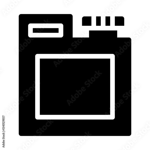 jerrycan. This is a vector single icon with a solid style. Suitable for any purpose, such as website design, mobile app design, logo design, pattern design, etc.