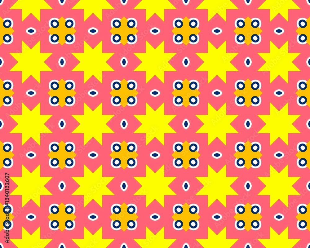 Fototapeta premium Oriental ethnic geometric seamless Tile pattern made with various traditional elements style design