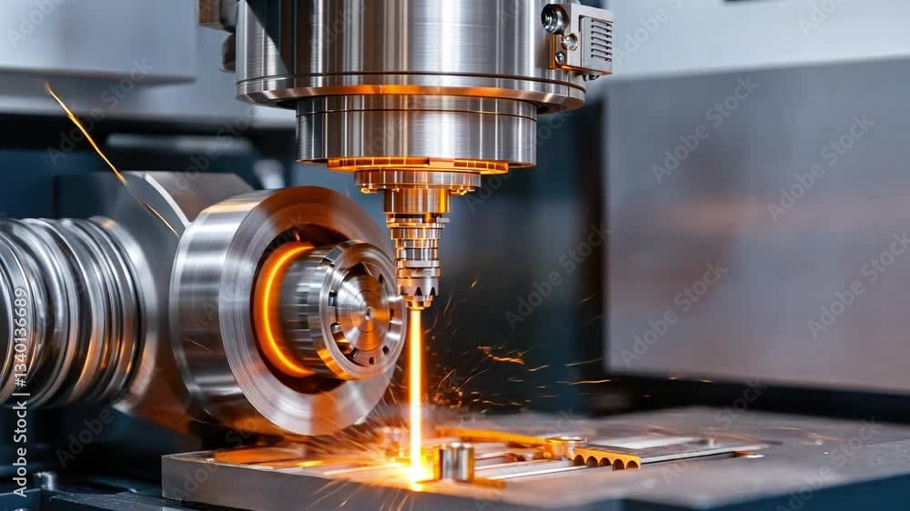 High-Precision CNC Machining with Focus on Laser Cutting and Metal Processing in Industrial Workshop Environment High-Precision CNC Machining with Focus on Laser Cutting and Metal Processing in Industrial Workshop Environment