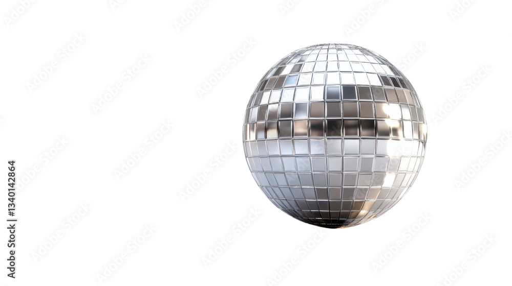 Silver disco ball rotating on transparent background Silver disco ball rotating on transparent background