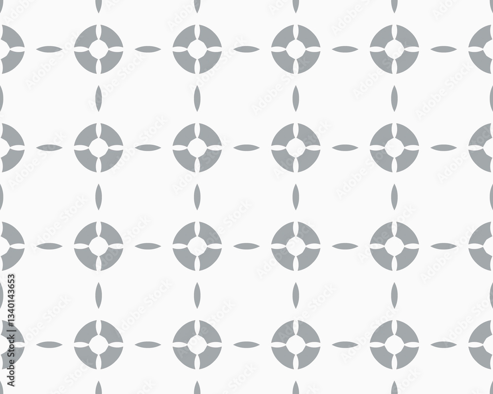 Fototapeta premium Seamless Geometric Floral Pattern in Gray and White