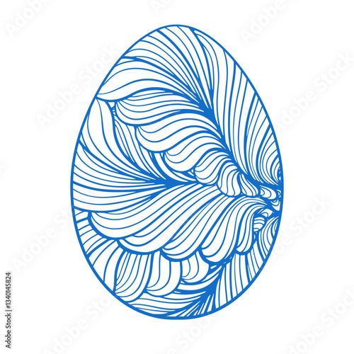 An Elegant Easter Egg adorned with Intricate Line Designs that evoke artistic beauty and creativity