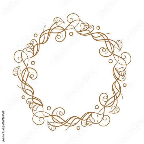 An Elegant vintage style floral wreath, perfect for a variety of invitations, cards, or decorative purposes