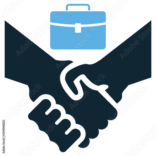 business partnership icon vector symbolizing collaboration, agreement, and teamwork. Ideal for corporate, trade, and startup projects.