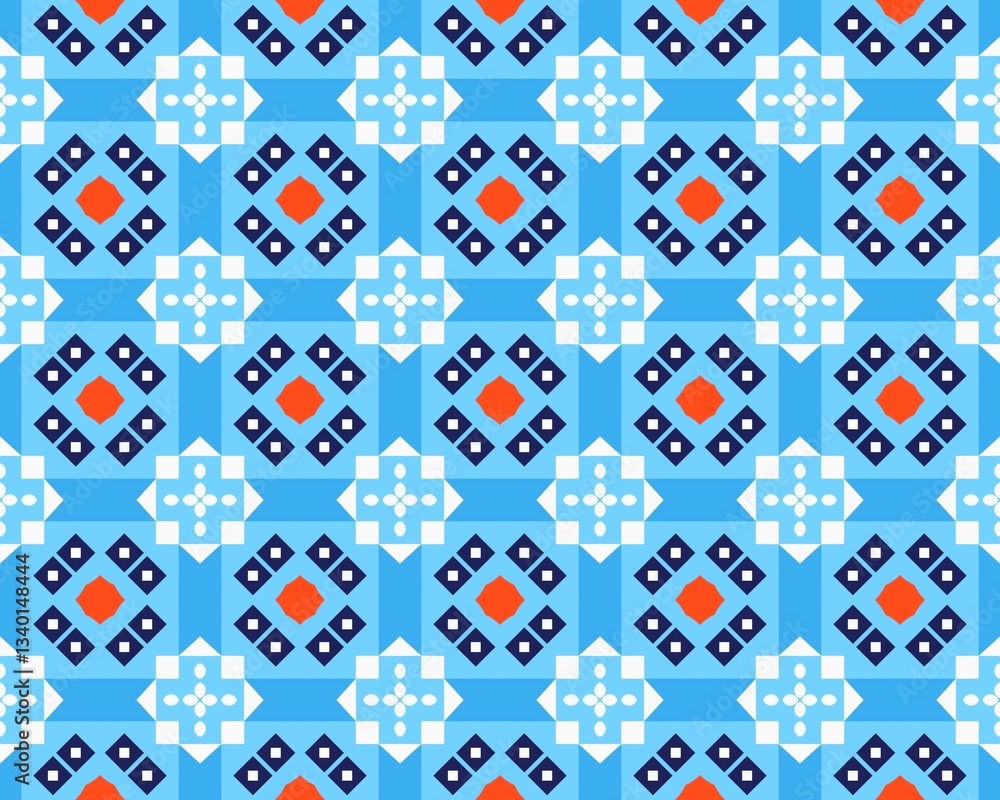 Seamless Blue and White Geometric Pattern Seamless Blue and White Geometric Pattern