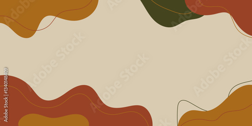 Warm Abstract Blob Background, Warm-toned abstract background with organic shapes