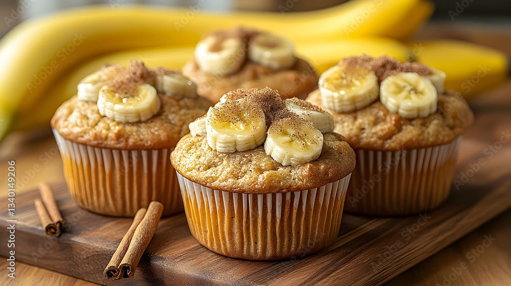 Delectable Banana Muffins with Cinnamon, An exquisite treat for your delight Delectable Banana Muffins with Cinnamon, An exquisite treat for your delight