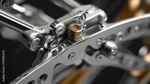 Wallpaper Mural A close up detailed photograph of a metal mechanism assembly Torontodigital.ca