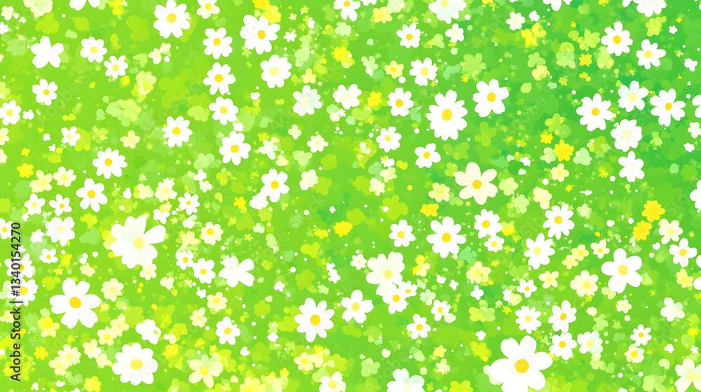 Blooming Daisies in Spring Meadow Blooming Daisies in Spring Meadow