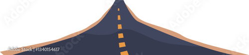 Straight asphalt road with strip
