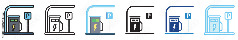 parking multi style, mini illustration icon set. outline, flat, glyph, line color, UI, UX, app and web, digital or print. vector EPS 10 related to EV, electric car, transportation. parking multi style, mini illustration icon set. outline, flat, glyph, line color, UI, UX, app and web, digital or print. vector EPS 10 related to EV, electric car, transportation.