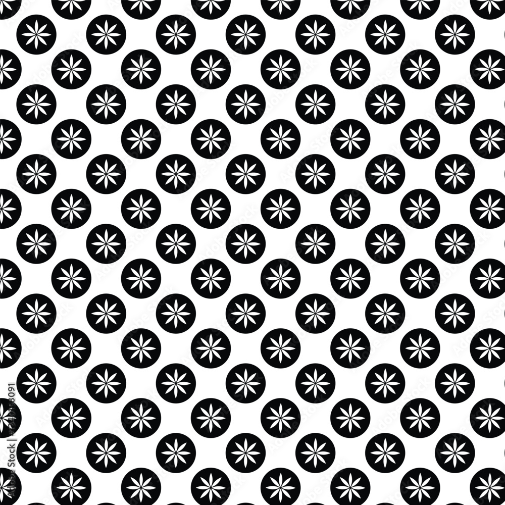 Geometric floral set of seamless patterns. Black and white vector backgrounds. Geometric floral set of seamless patterns. Black and white vector backgrounds.