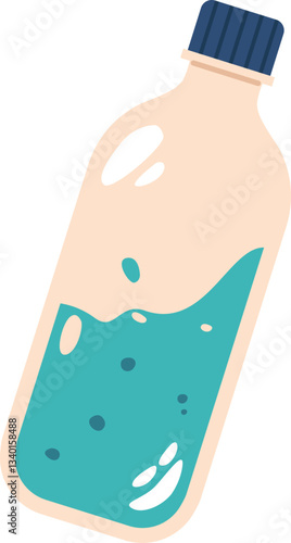 Refreshment water portion bottle vector illustration