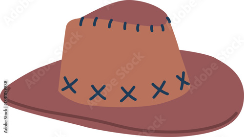 Cowboy hat headgear vector illustration