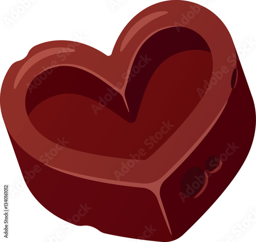 Chocolate candy heart shape vector illustration
