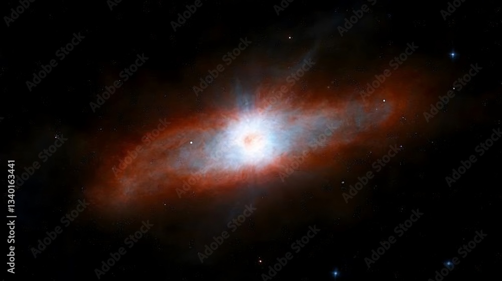 Fototapeta premium A Beautiful Galaxy Appearing Brightly Lit In Deep Space