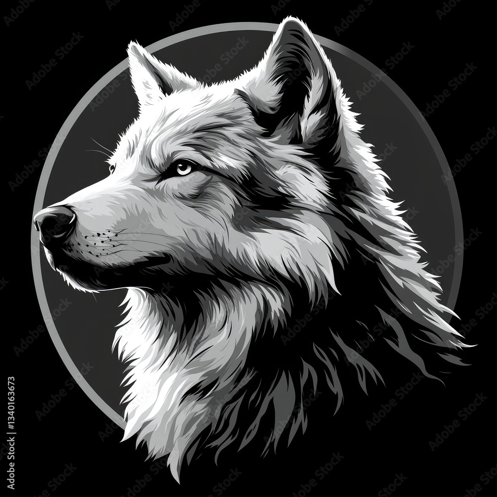 Fototapeta Monochrome Wolf Portrait