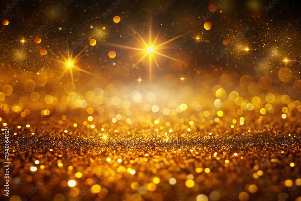 Golden Brown Glitter Texture Abstract Banner Background with Bokeh & Twinkling Stars - Outer Space Night Sky Universe Golden Brown Glitter Texture Abstract Banner Background with Bokeh & Twinkling Stars - Outer Space Night Sky Universe