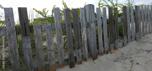wooden fence on the beach