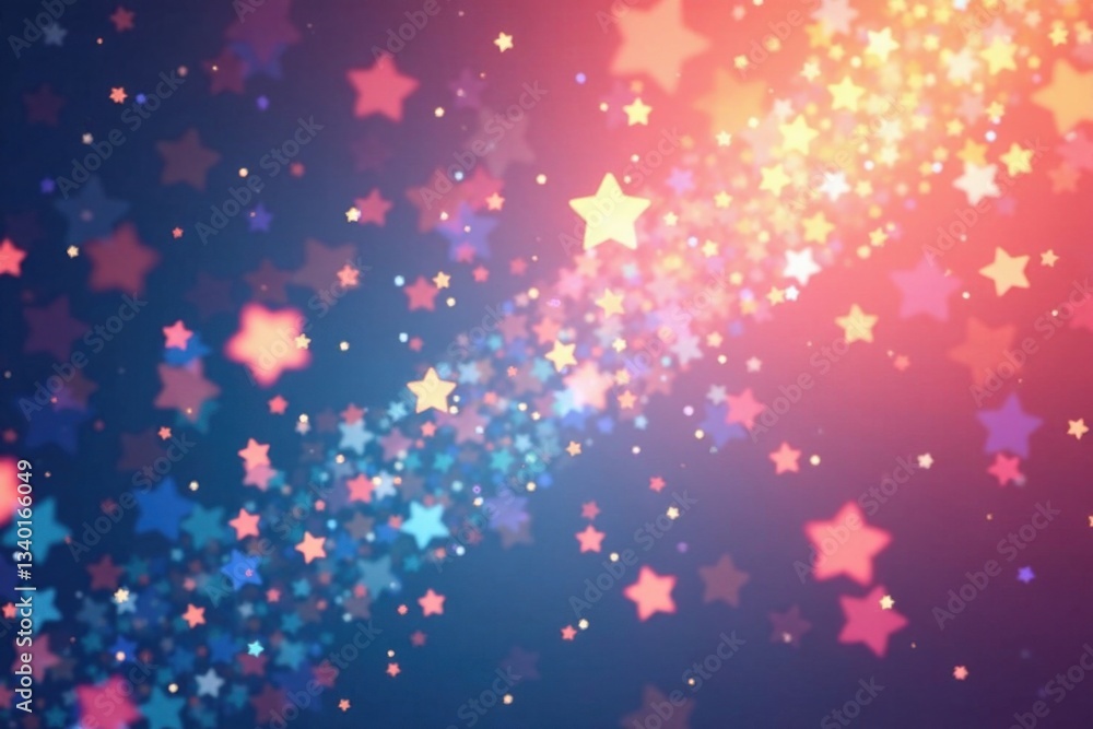 Twinkling confetti stars in a seamless background, winter wonderland, magic